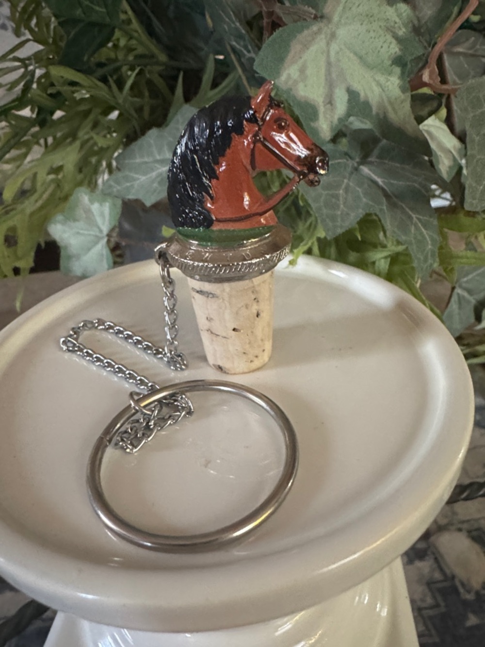 Horse Head Wine Bottle Stopper - solid pewter